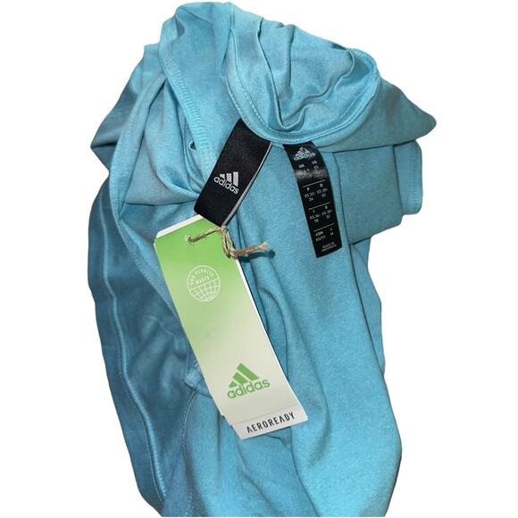 Nwt Adidas women’s extra small baby blue front tie sleeveless workout tee - Picture 4 of 4
